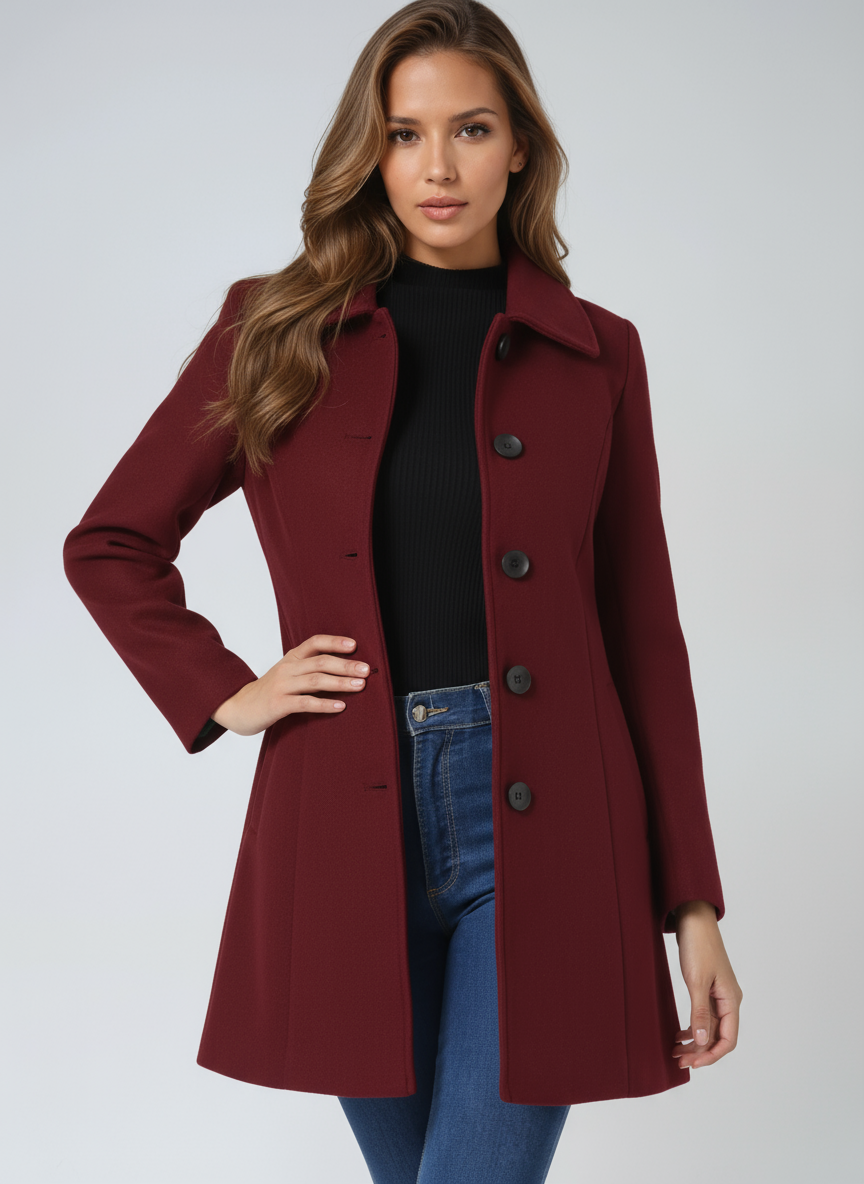 Women's Single Breasted Winter Trench Coat 5