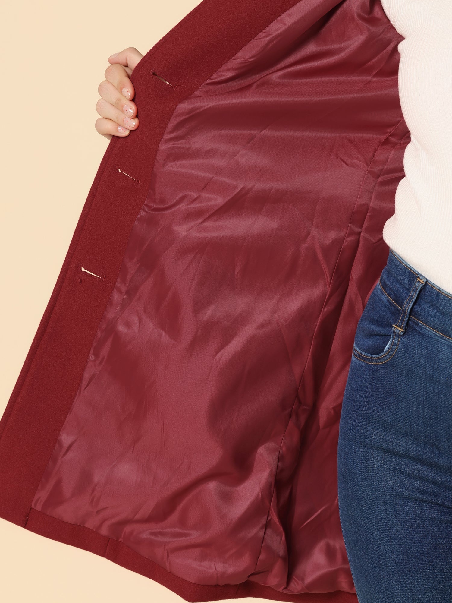 Women's Single Breasted Winter Trench Coat 7