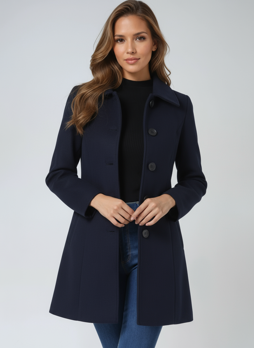 Women's Single Breasted Winter Trench Coat 9