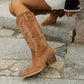 Women's Suede Cowboy Boots with Block Heel 2