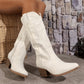 Women's Suede Cowboy Boots with Block Heel 4