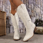 Women's Suede Cowboy Boots with Block Heel 6