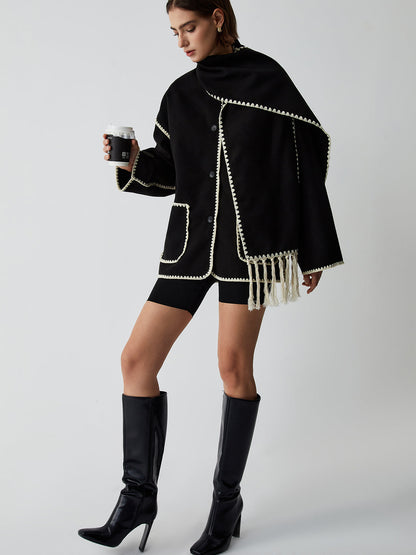 Women's Tailored Jacket with Matching Scarf 2