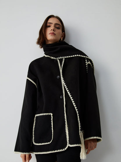 Women's Tailored Jacket with Matching Scarf 3