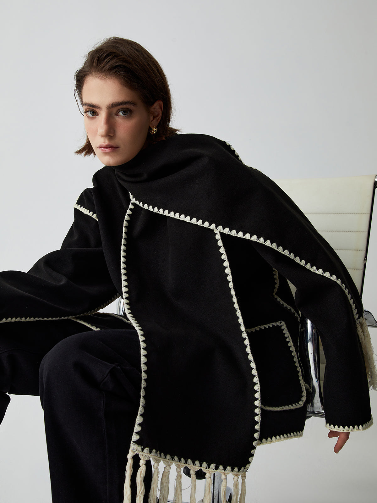 Women's Tailored Jacket with Matching Scarf 5