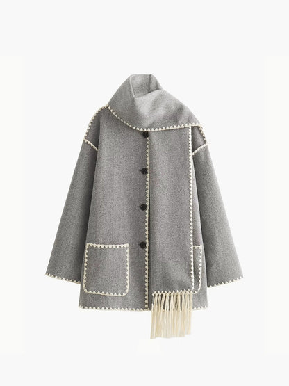 Women's Tailored Jacket with Matching Scarf 6