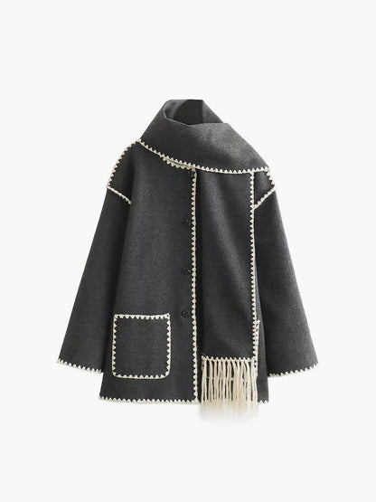 Women's Tailored Jacket with Matching Scarf 7