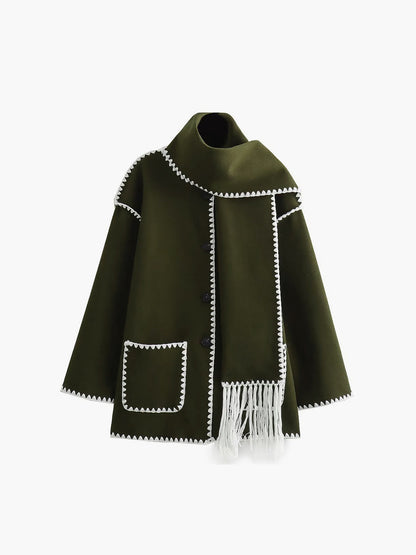 Women's Tailored Jacket with Matching Scarf 8
