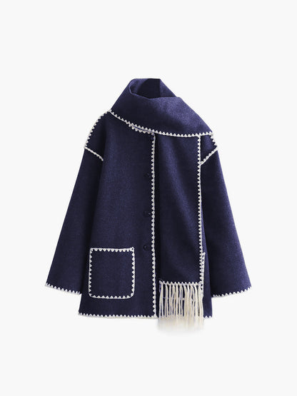 Women's Tailored Jacket with Matching Scarf 9