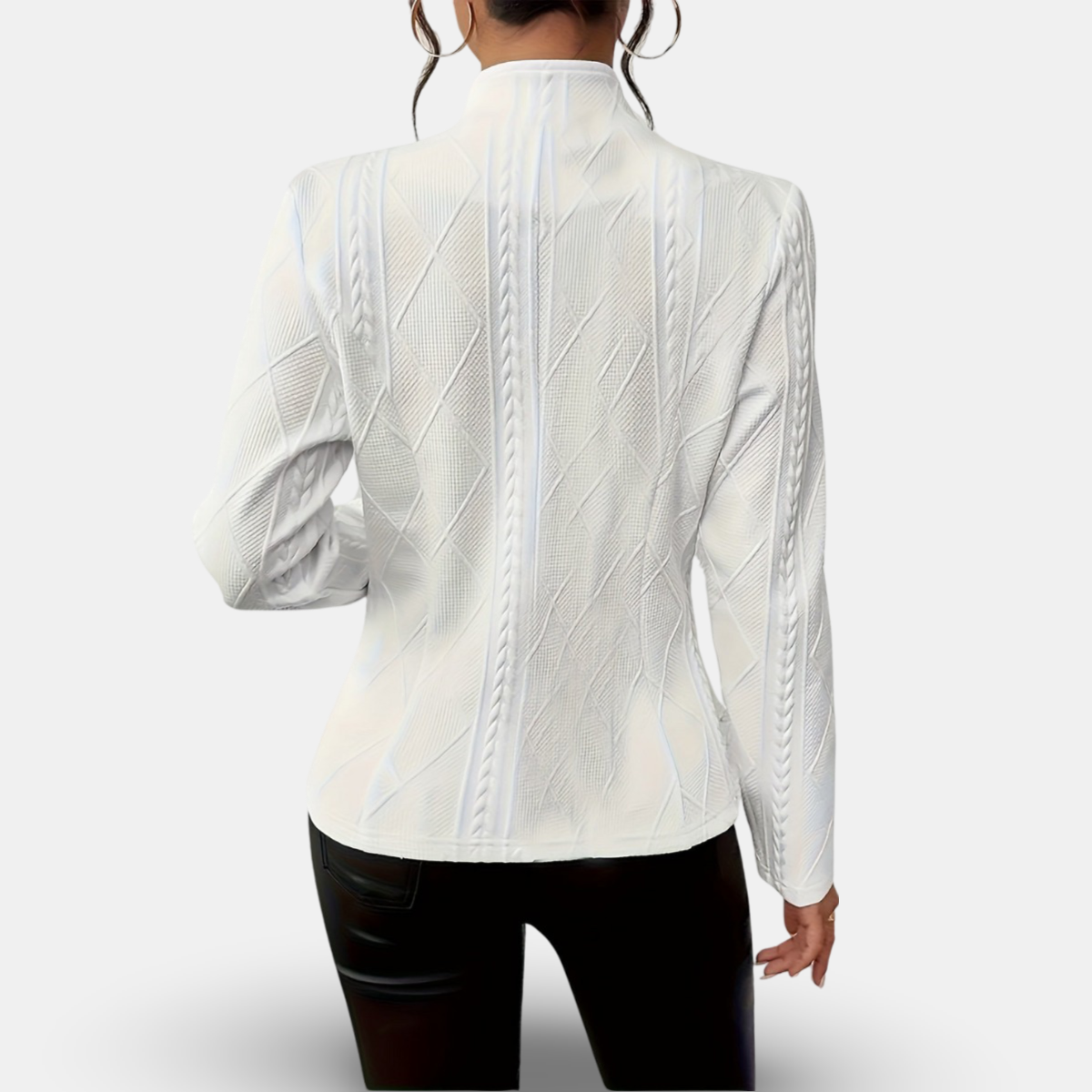 Women’s Textured Blazer – Tailored Fit with Geometric Detailing 1
