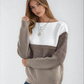 Women's Three-color Knitted Patchwork Sweater 1