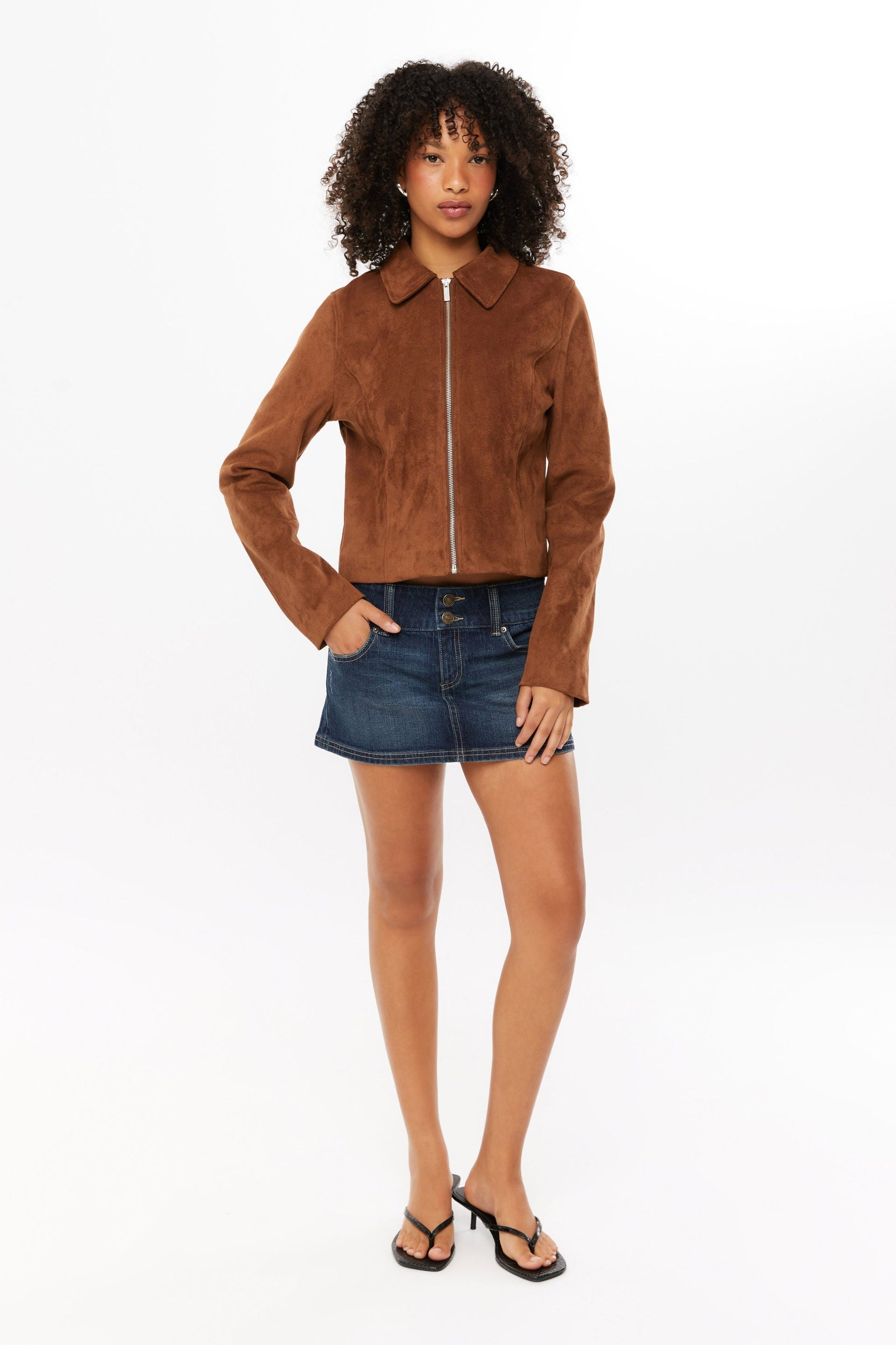 Women's Tula Cropped Faux Suede Jacket 0