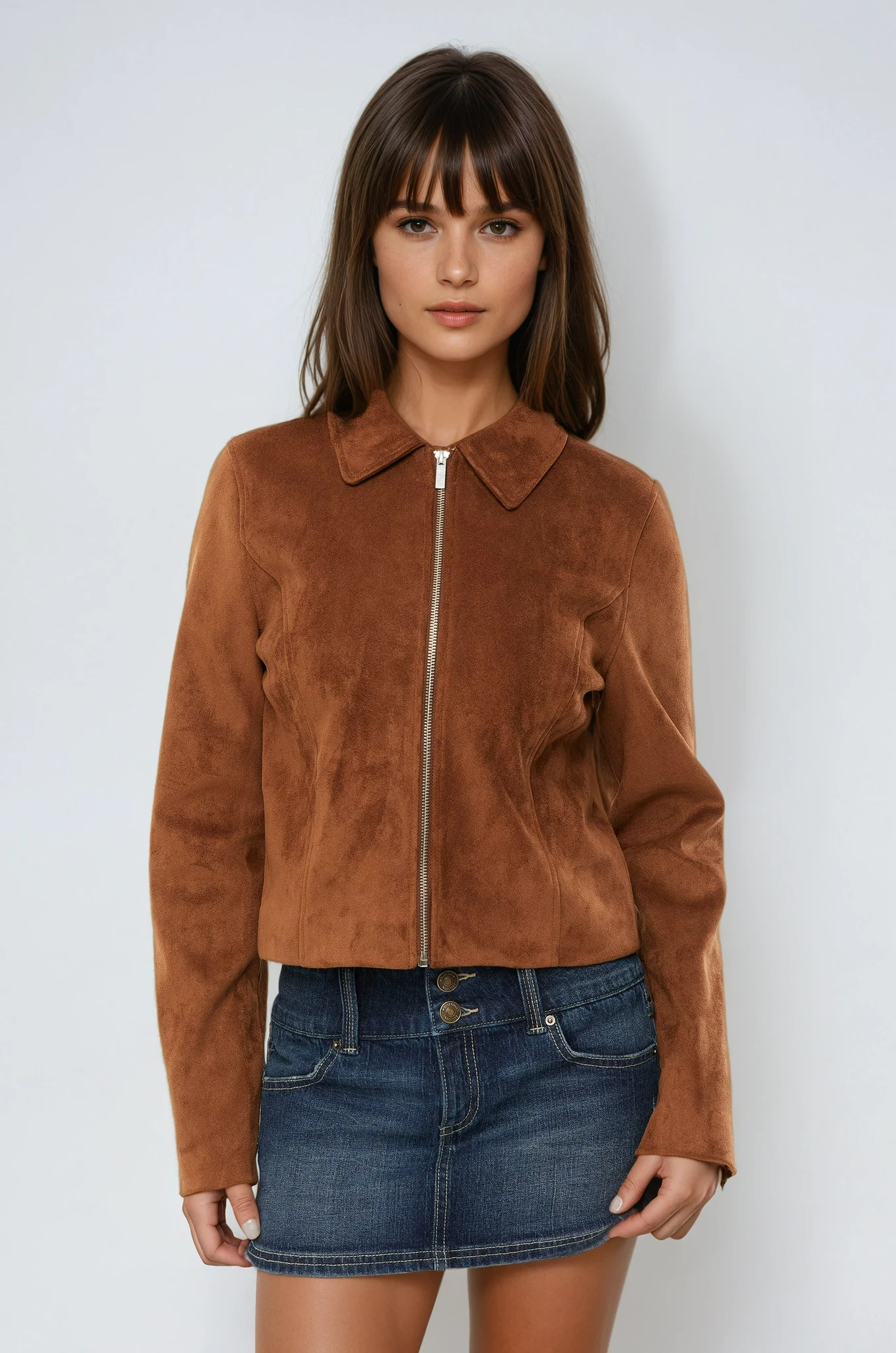 Women's Tula Cropped Faux Suede Jacket 1