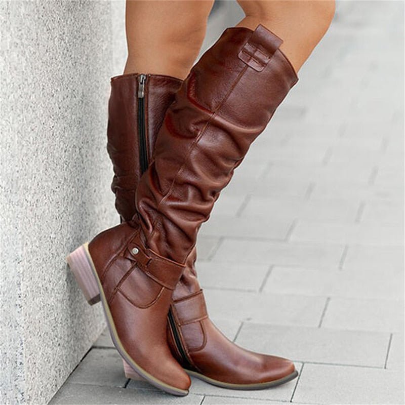 Women's Versatile Flat Knee High Boots 9