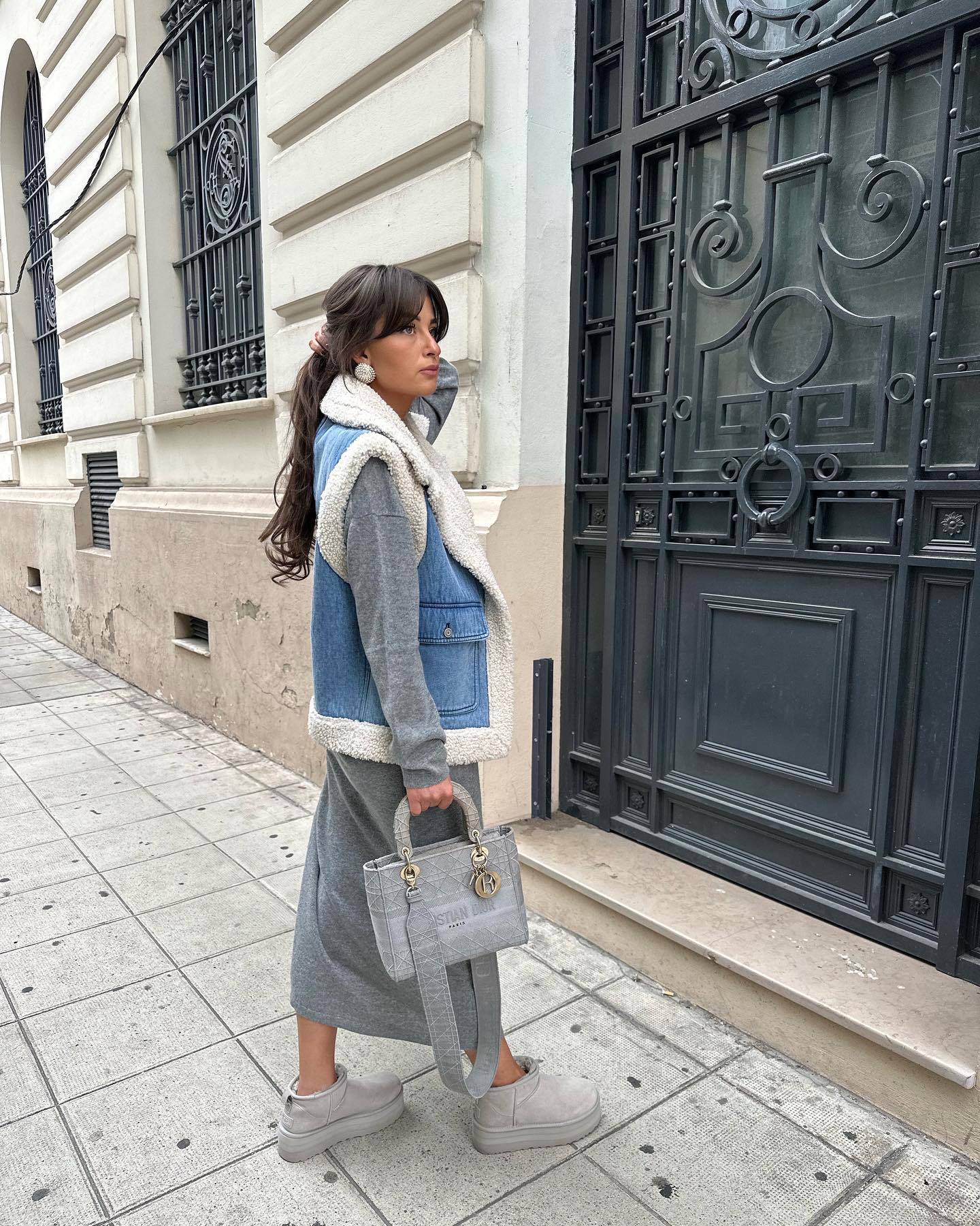 Women's Vintage Shearling Denim Vest 2