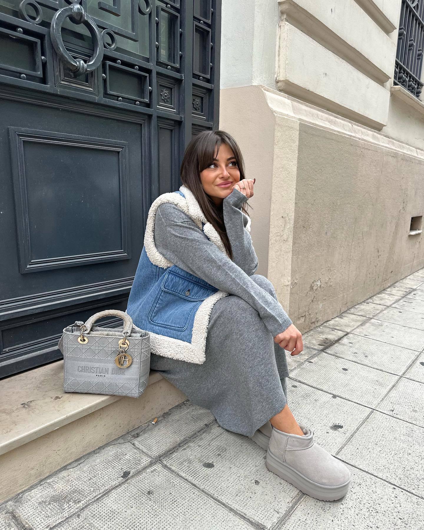 Women's Vintage Shearling Denim Vest 3