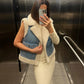 Women's Vintage Shearling Denim Vest 5