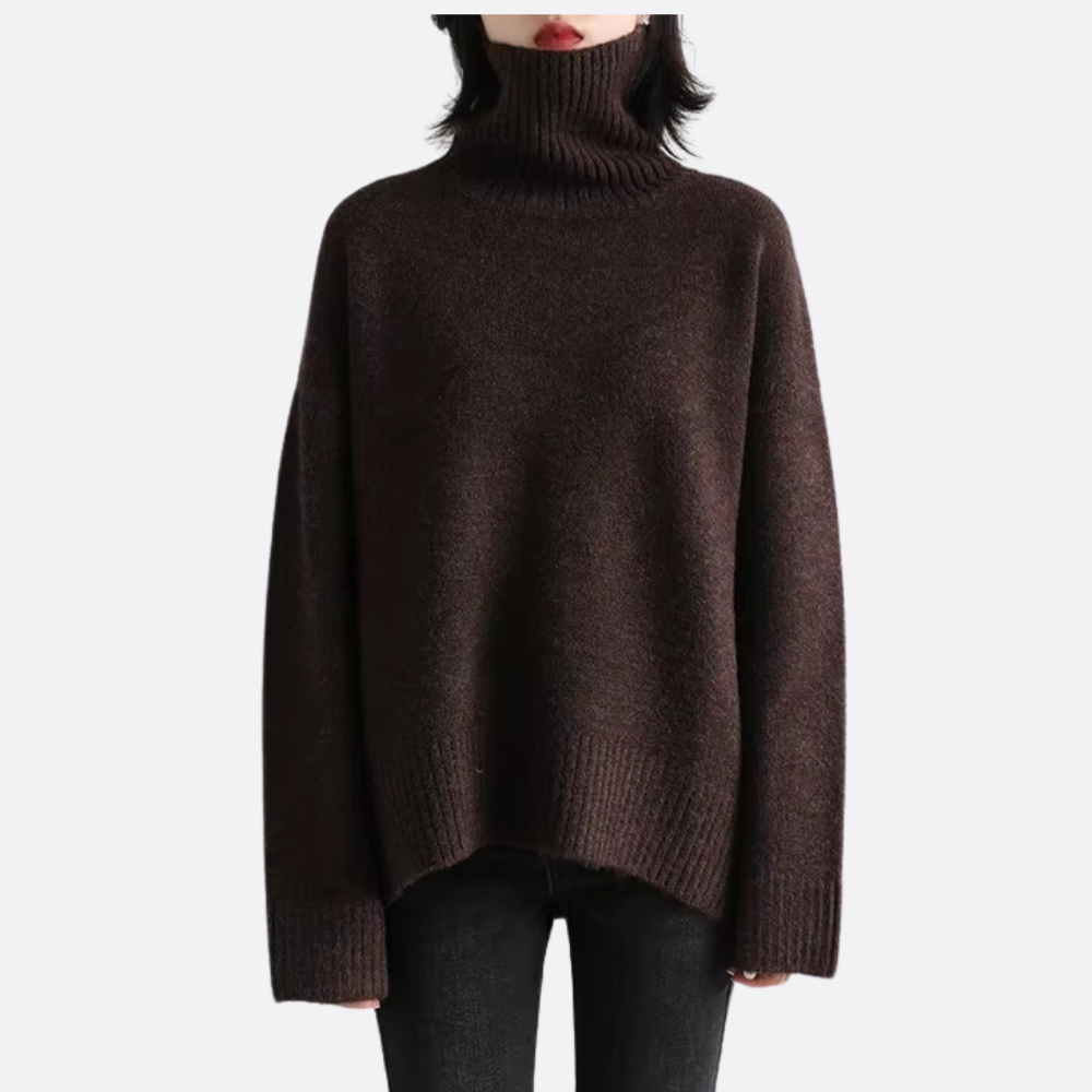 Women's Warm oversized turtleneck sweater 0