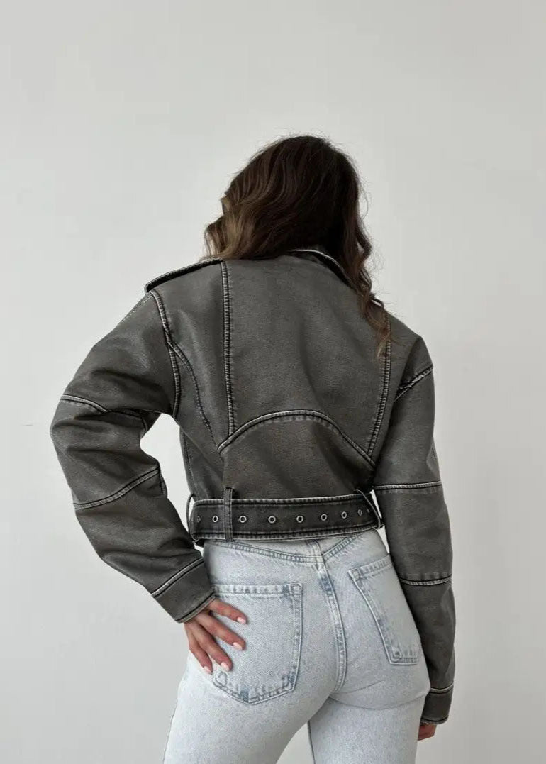 Women's Washed faux leather Jacket 2