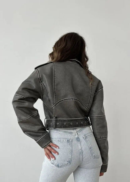 Women's Washed faux leather Jacket 2