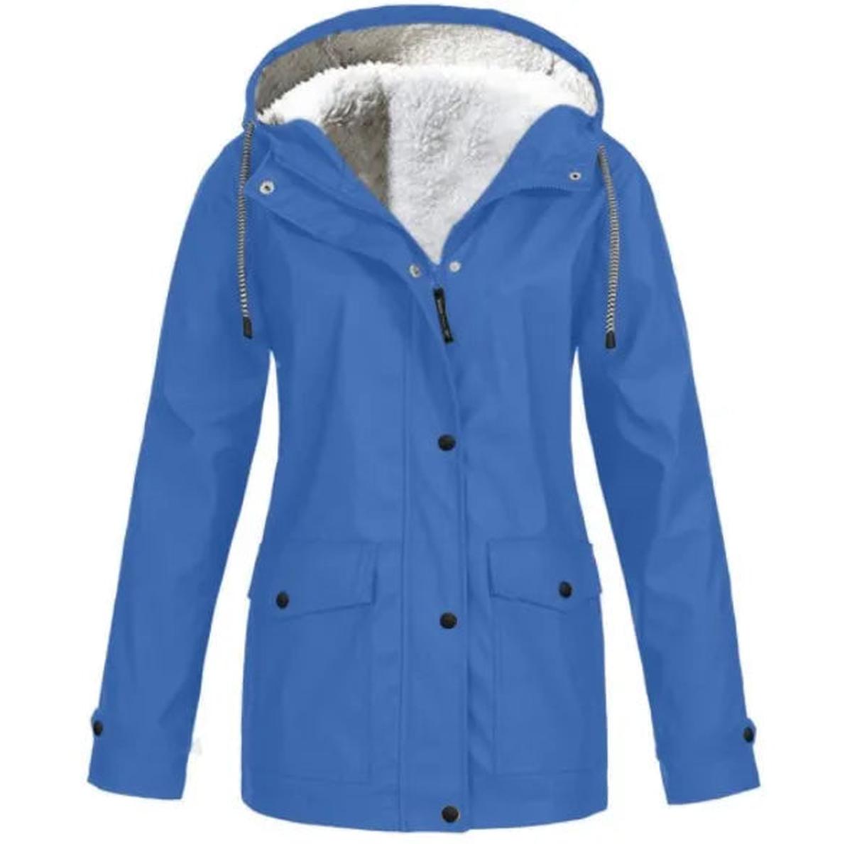 Women's Water and Windproof Fleece-Lined Jacket With Hood 1