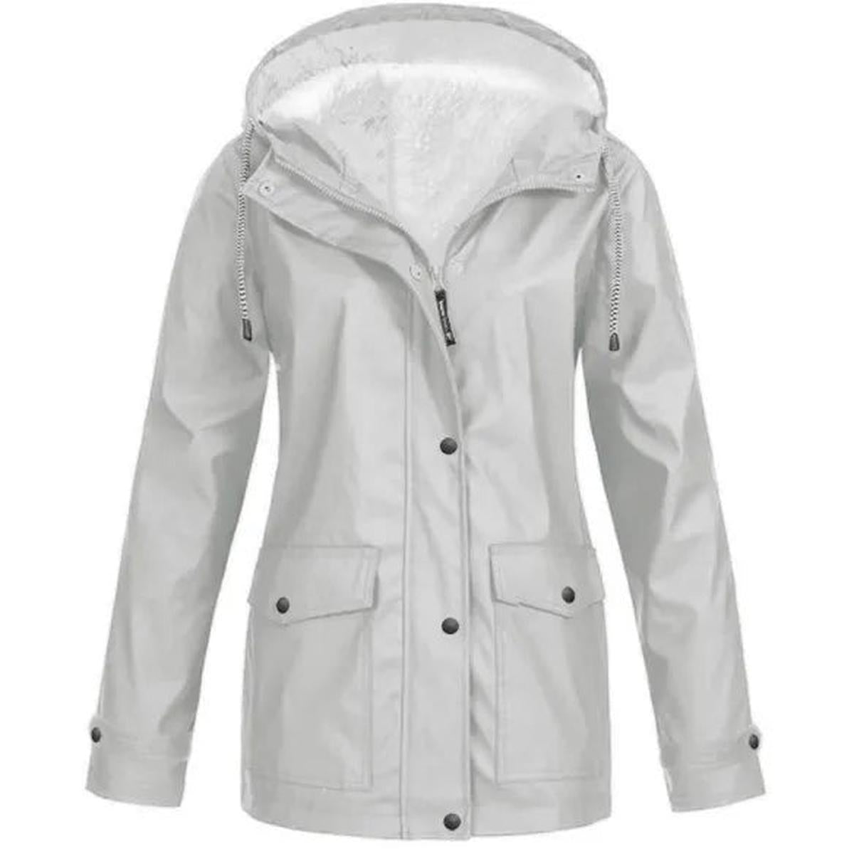 Women's Water and Windproof Fleece-Lined Jacket With Hood 2