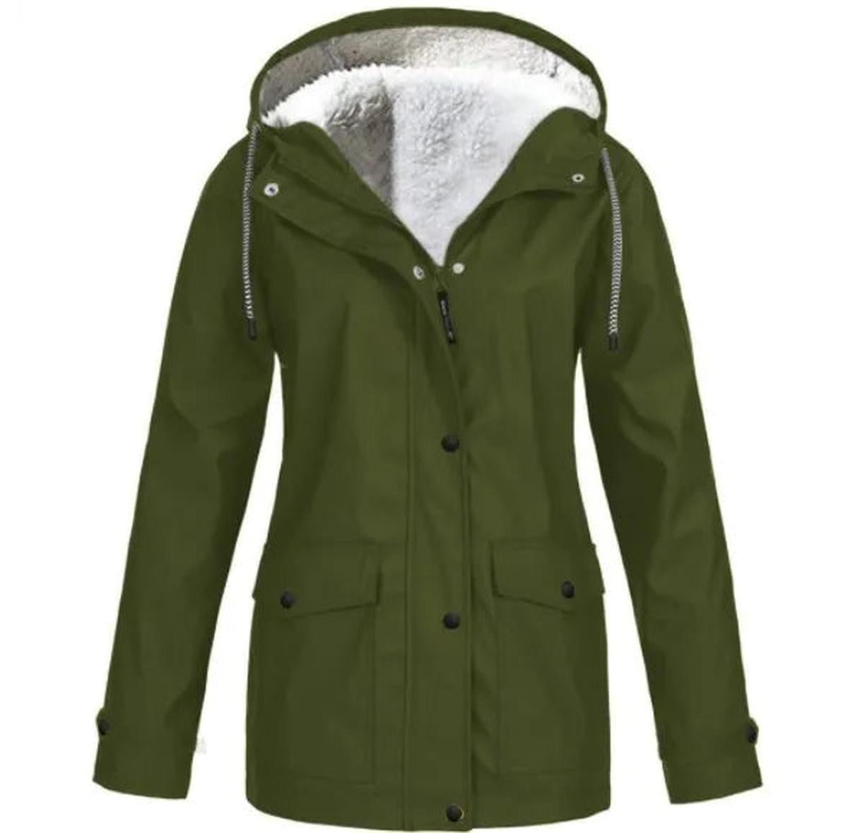 Women's Water and Windproof Fleece-Lined Jacket With Hood 3