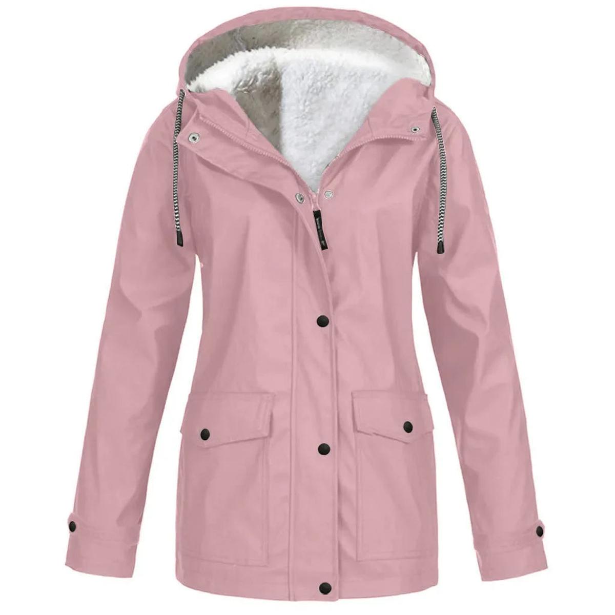 Women's Water and Windproof Fleece-Lined Jacket With Hood 4