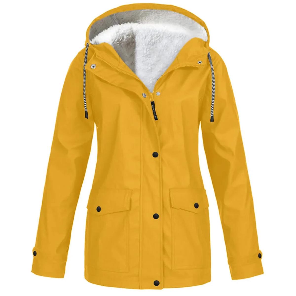 Women's Water and Windproof Fleece-Lined Jacket With Hood 6