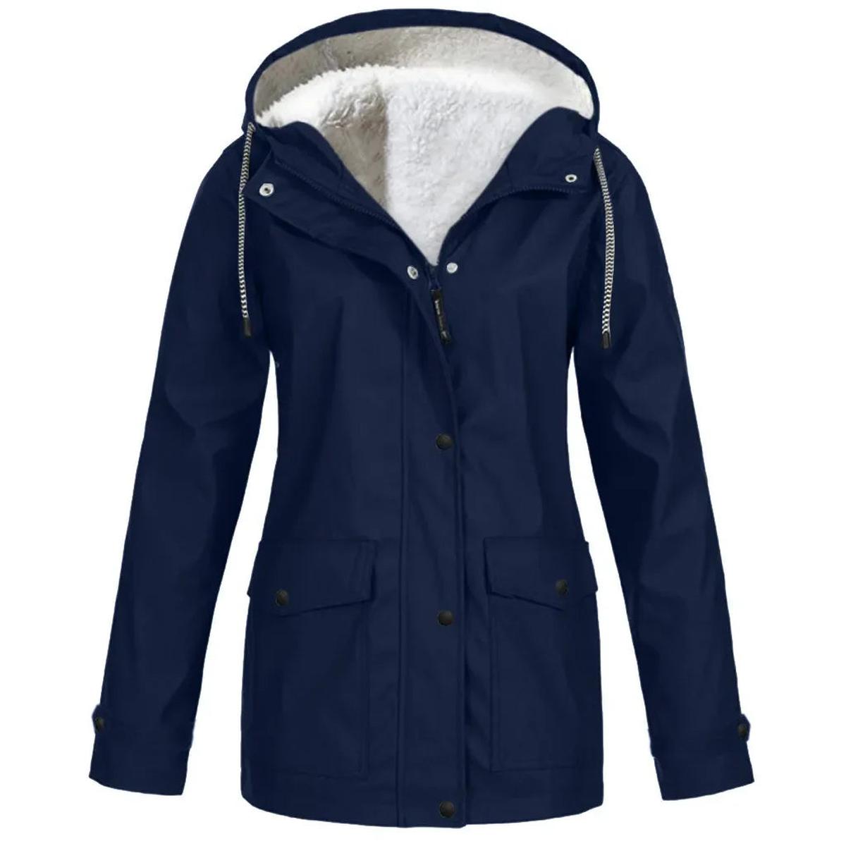 Women's Water and Windproof Fleece-Lined Jacket With Hood 8