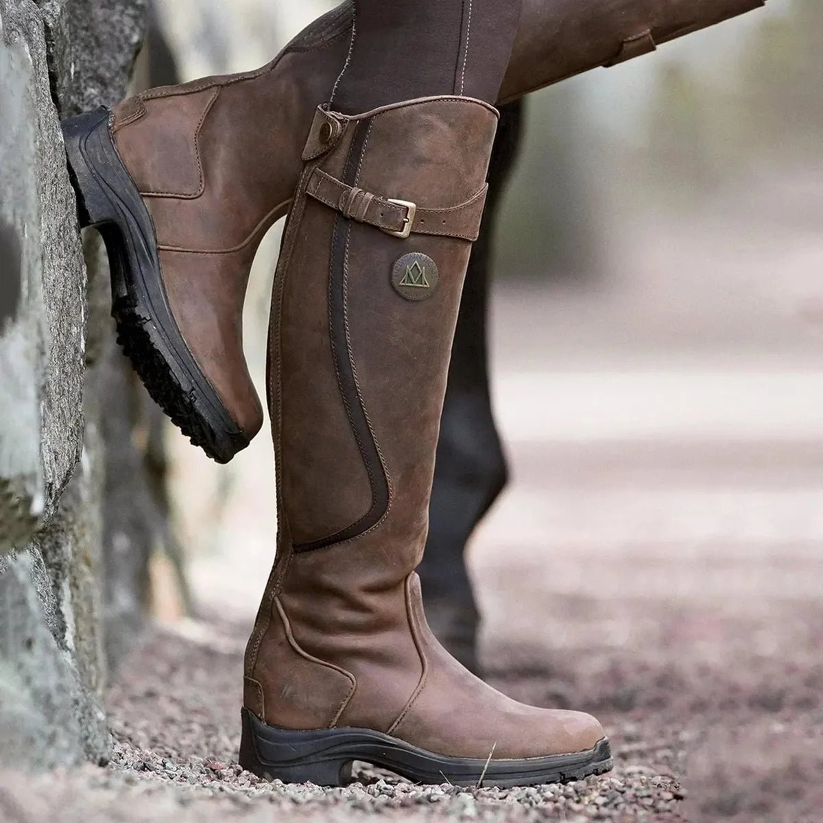 Women's Winter Waterproof Leather Riding Boots 0