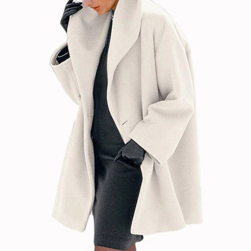 Women's Wool Coat with Wide Collar 0