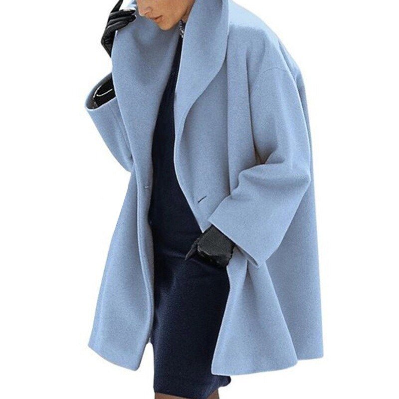 Women's Wool Coat with Wide Collar 2