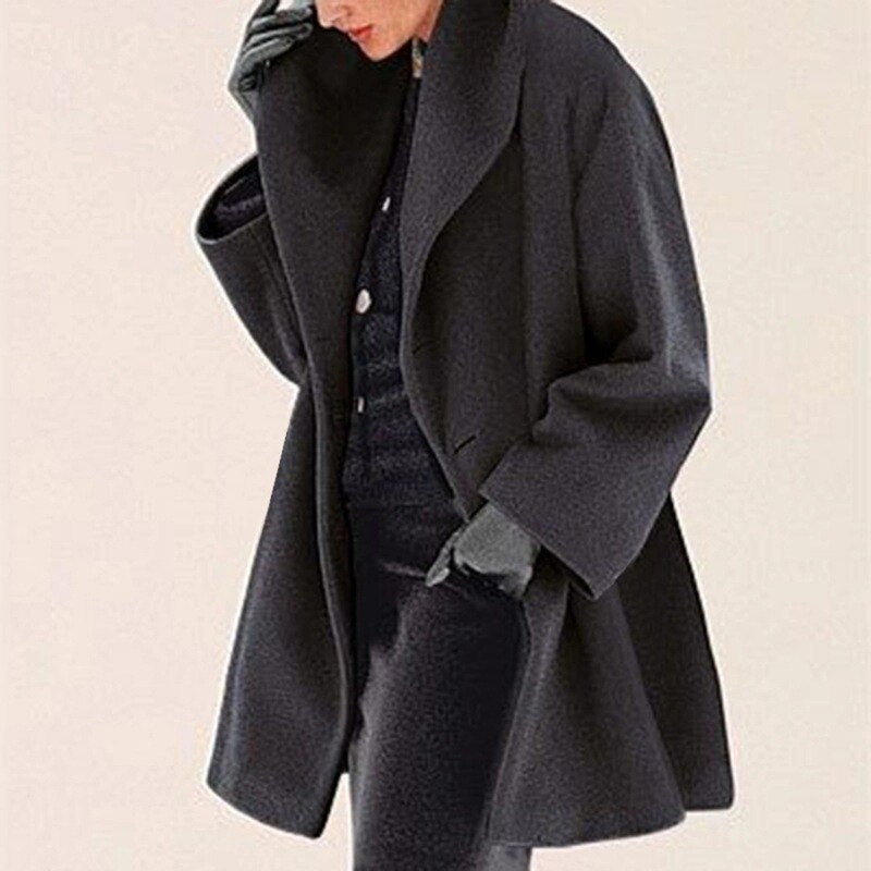 Women's Wool Coat with Wide Collar 4