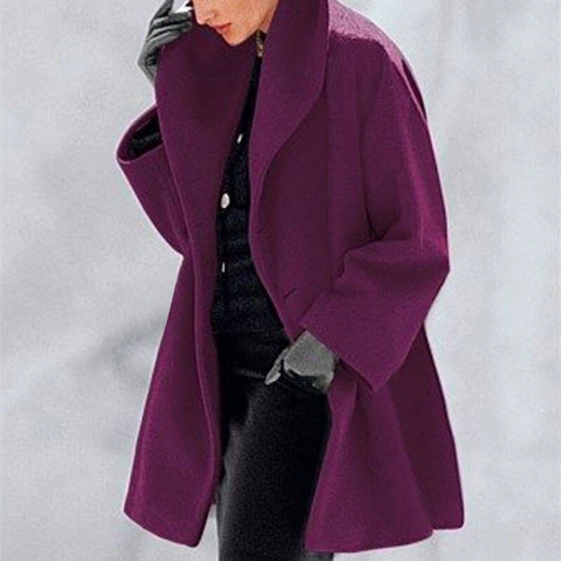 Women's Wool Coat with Wide Collar 6