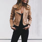 Women's Zip Up Slim Fit Biker Jacket 2