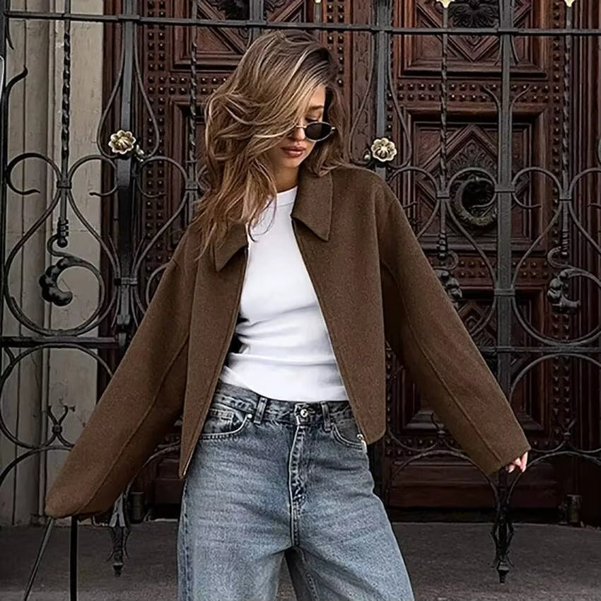 Women's Zipper Collar Jacket 1