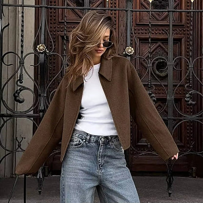 Women's Zipper Collar Jacket 1