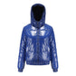 Women's high-gloss down jacket with hood 0