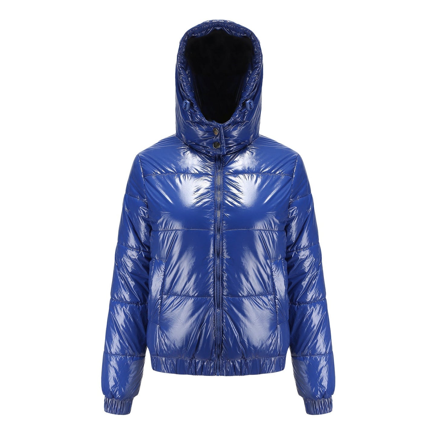 Women's high-gloss down jacket with hood 0