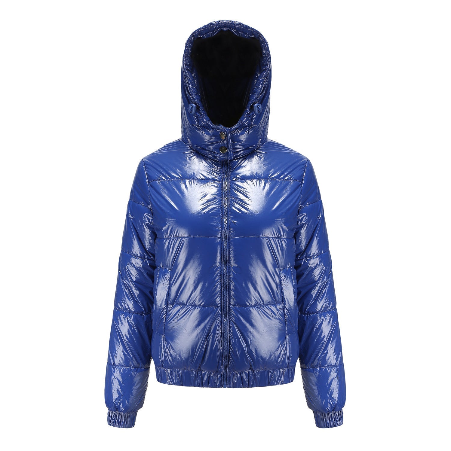 Women's high-gloss down jacket with hood 0