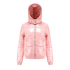 Women's high-gloss down jacket with hood 10