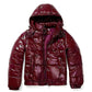 Women's high-gloss down jacket with hood 5