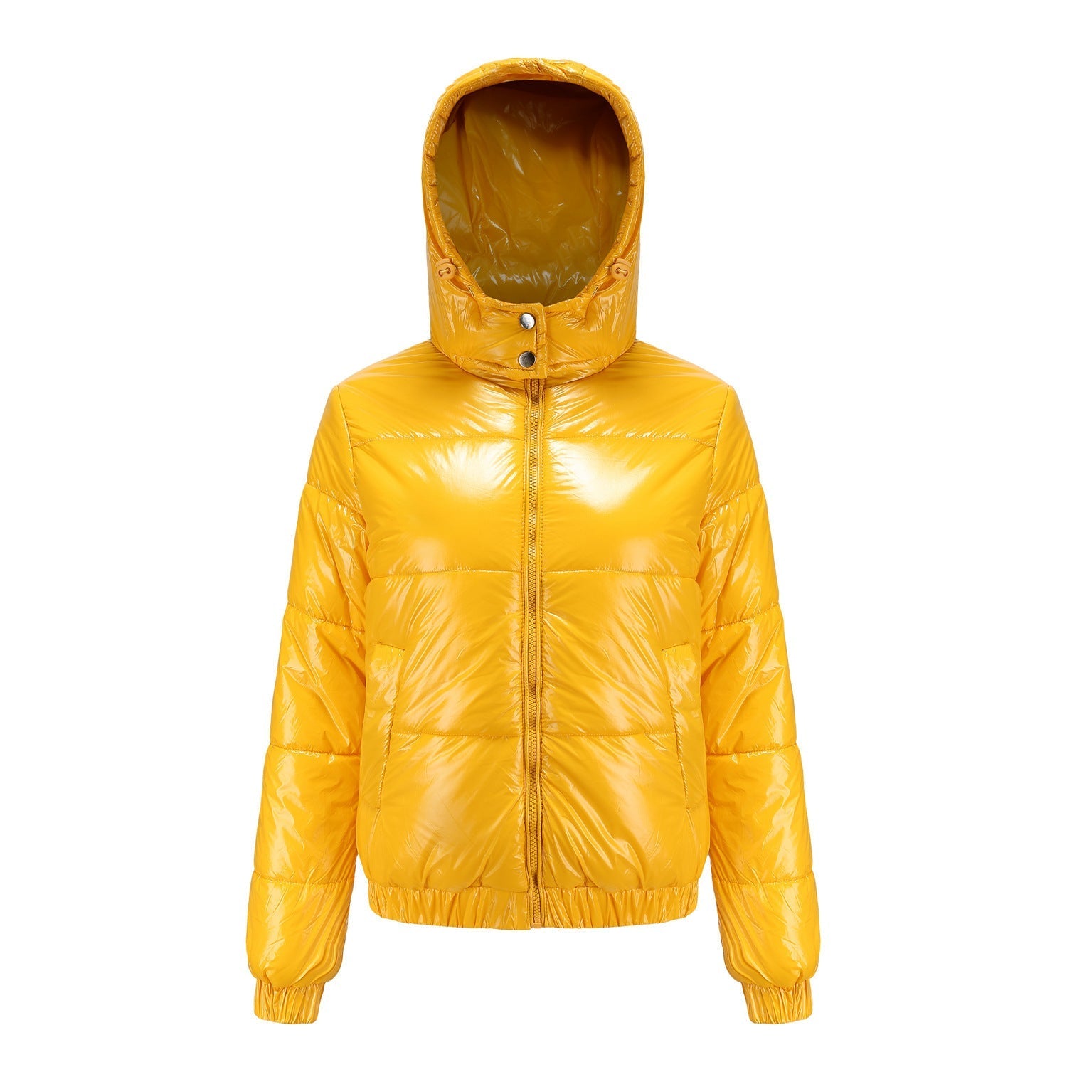Women's high-gloss down jacket with hood 7