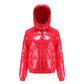Women's high-gloss down jacket with hood 8