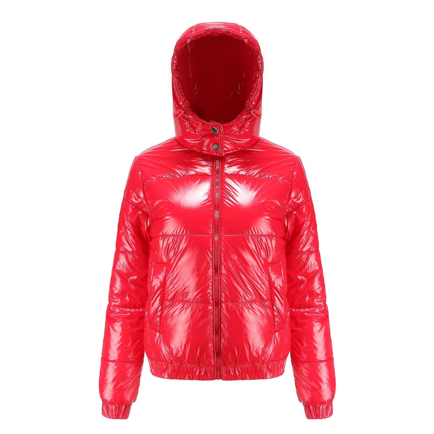 Women's high-gloss down jacket with hood 8