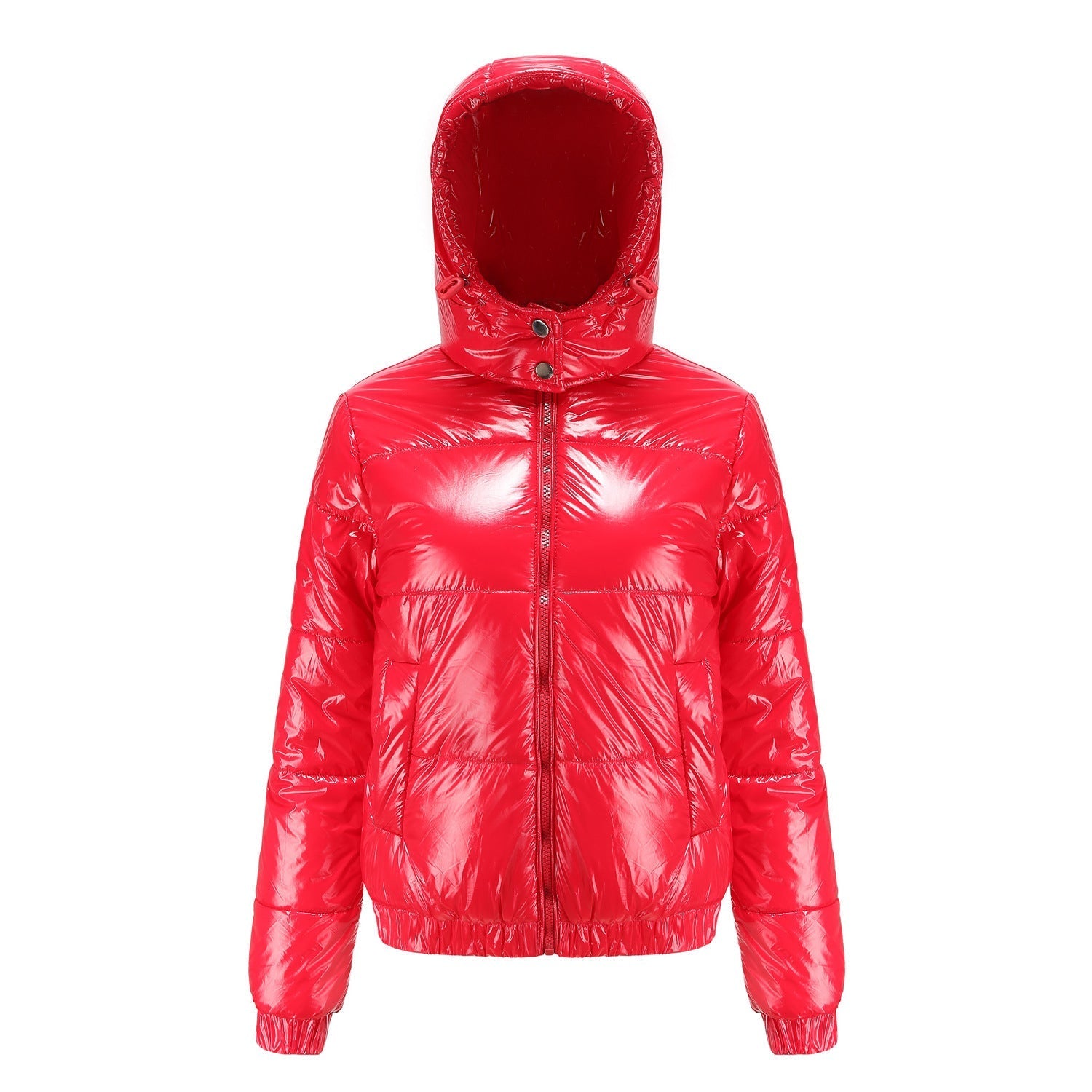 Women's high-gloss down jacket with hood 8