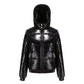 Women's high-gloss down jacket with hood 9