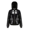 Women's high-gloss down jacket with hood 9