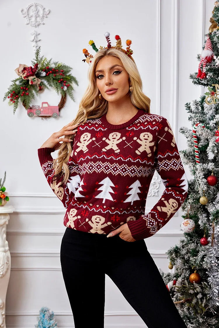 Women's red Winter Christmas Sweater 0